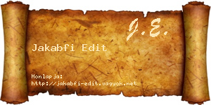 Jakabfi Edit névjegykártya